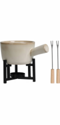 Home Styling Collection Kolekce pro domácí styling Sada na sýrové fondue, porcelánový hrnec, 2 vidličky