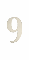Číslo dveří "9", nerezová ocel, 62 mm