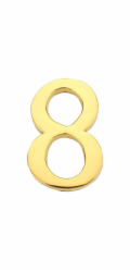 Číslo dveří "8", zlatá barva, 45 mm
