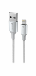 SWISSTEN DATOVÝ KABEL TEXTILE II USB / LIGHTNING 1,5 M BÍLÝ