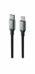 SWISSTEN DATOVÝ KABEL TEXTILE II USB-C / LIGHTNING 1,5 M ČERNÝ