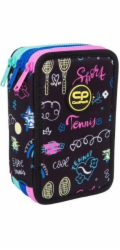 Penál CoolPack, 20 cm x 13 cm, černý/různé barvy