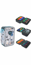 Penál CoolPack, 20 cm x 13 cm, šedý/různé barvy
