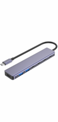 PLATINET HUB 7IN1 10GBS USB-C TO 4X USB-C 3.2 GEN2 + 2X USB-A 3.2 GEN1 + 1X USB-C PD 100W ALU