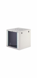 Digitus Dynamická 19" nástěnná síťová rozvaděčová skříň 12U, 607x600x600 mm, skleněné dveře, šedá, nesestavená, 60 kg