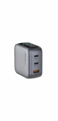 VERBATIM Mini GaN Nabíječka s displejem 65W, 2xUSB-C, 1xUSB-A, šedá