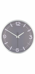 NEDIS nástěnné hodiny/ průměr 300 mm/ tichý pohyb/ hliník/ šedé