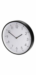 NEDIS nástěnné hodiny/ průměr 300 mm/ tichý pohyb/ plast/ černé