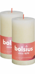 Svíčka, válcovitá Bolsius Rustic, 13/6,8 cm, barva slonové kosti.