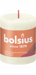 Svíčka, válcovitá Bolsius Rustic, 8/6,8 cm, barva slonové kosti.
