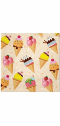 Papírové ubrousky PAW Ice Cream, 33 cm x 33 cm, 20 ks.