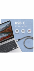 AXAGON ADE-CM30, USB-C Gigabit Ethernet adaptér s integrovaným síťovým CAT6 kabelem RJ-45 (3m)