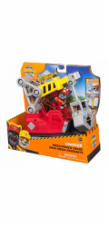 Spinmaster Rubble & Crew - Chargers 2-in-1 Mega Kran (mit abnehmbarer Baggerkralle, Presslufthammer und Charger Hundefigur)
