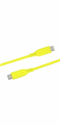 PREMIUMCORD Kabel USB-C na USB-C, 60W, 480Mbps, silikonový, žlutý, 1,5m