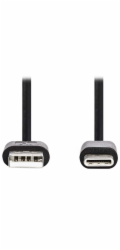 NEDIS kabel USB 2.0/ zástrčka USB-A - zástrčka USB-C/ 5 W/ 480 Mbps/ poniklovaný/ černý/ bulk/ 2m