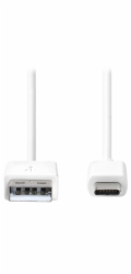NEDIS kabel USB 2.0/ zástrčka USB-A - zástrčka USB-C/ 15 W/ 480 Mbps/ poniklovaný/ bílý/ bulk/ 1m