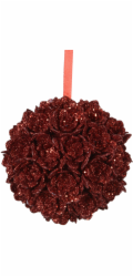 Vánoční hračka na stromeček Decoris Flower, červená