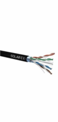 Solarix Kabel FTP PE drát c6 venkovní, 500m/špulka černý, SXKD-6-FTP-PE