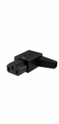 PREMIUMCORD Konektor napájecí 230V na kabel (samice, IEC C14), úhlový