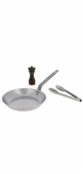 Sada na steaky de Buyer, 5610.03, box STEAKLOVER, pánev 26 cm, mlýnek na pepř, nerez kleště