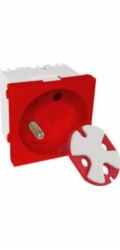 Alantec Modulární elektrická zásuvka 2P+Z, 45x45, DATA s klíčem, červená ALANTEC - ALANTEC