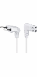 PREMIUMCORD Kabel síťový 230V k magnetofonu se zahnutými konektory 5m, bíla