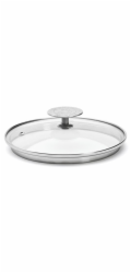 Poklice na hrnce de Buyer, 3428.16 ALCHIMY, průměr 16 cm, skleněná, hrana z nerezové oceli, hluboký lem