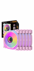 Sada PC ventilátorů DARKFLASH INF24 ARGB 5v1 Pink