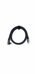 PREMIUMCORD USB-C zahnutý kabel (USB 3.2 Gen2x2, 5A, 100W, 20Gbit/s) 3m, Šedá