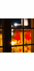 Gelová nálepka na okno FAMILY 58107L Halloween - krvavé ruce