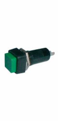 Přepínač tlačítko čtv. ON-OFF 250V/1A zelené