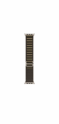 Apple Řemínek Alpine tmavě olivový pro pouzdro 49 mm - velikost S - povrchová úprava z přírodního titanu
