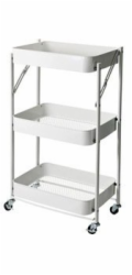 Storage Solutions Skládací kuchyňský vozík se 3 patry, kovový, 45,5 x 29,5 x 77 cm