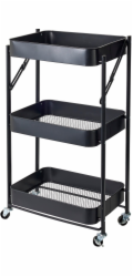 Storage Solutions Skládací kuchyňský vozík se 3 patry, kovový, 45,5 x 29,5 x 77 cm