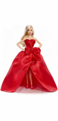 Mattel Panenka Barbie s vánočními motivy (blond vlasy) (JJX65)