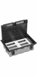 Kontakt-Simon Kontakt - Simon Simon Connect Podlahová krabice KF vhodná pro SF610/14 nastavitelná 93-128 mm 12 x K45 modulů grafitová barva (KF1210/14)