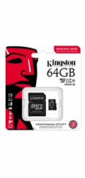 Kingston SDHC UHS-I U3 64 GB SDCIT2/64GB Kingston MicroSDXC karta 64GB microSDXC Industrial C10 A1 pSLC Card + SD Adapter