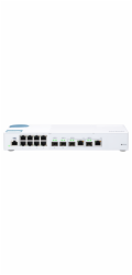 QNAP managovatelný switch QSW-M408-2C (12portu: 8x Gigabit port + 4x 10G SFP+ / 2x 10GbE kombo porty)