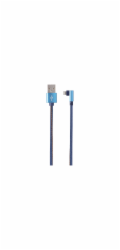 Gembird kábel nabíjací Lightning 8-pin (M) 90° na USB 2.0 (M), opletený, 1 m, modrý