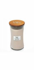 Velká vonná svíčka WOODWICK Vanilla & Sea Salt, s dřevěným knotem, 1 kus