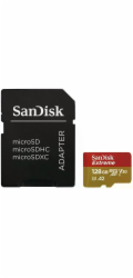 SanDisk micro SDXC karta 128GB Extreme Action Cams and Drones (190 MB/s Class 10, UHS-I U3 V30) + adaptér