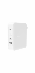 Nástěnná nabíječka 140W 4 porty (3xC 1xA) UK, EU, US Zástrčky bílé