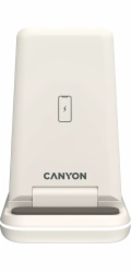 Canyon CNS-WCS304CL CANYON Bezdrátová nabíječka WS-304 CL, QC18W, 3v1, vstup 9V/2A, 12V/1.5A, výstup 15W/10W/7.5W/5W,Type C to USB-A, latte