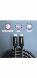 AXAGON BUCM32-CM05AB, SPEED+ kabel USB-C <-> USB-C, 0.5m, USB 20Gbps, PD 100W 5A, 4K HD, ALU, oplet