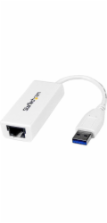 Startech USB 3.0 to Gigabit Ethernet Network Adapter - 10/100/1000 NIC - USB to RJ45 LAN Adapter for PC Laptop or MacBook (USB31000SW) - Síťový adaptér - USB 3.0 - Gigabit Ethernet - bílá