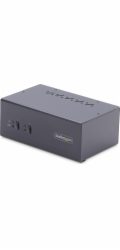Startech 2-Port Dual-Monitor DisplayPort KVM Switch, 4K 60Hz, 2x USB 5Gbps Hub Ports, 2x USB 2.0 HID Ports, Hotkey and Push-Button Switching, TAA Compliant - ESD Level 3 Protection (P2DD46A2-KVM-SWITC