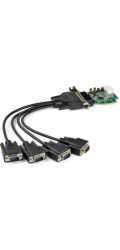 Startech 4-port PCI Express RS232 Serial Adapter Card, PCIe RS232 Serial Host Controller Card, PCIe to Serial DB9, 16950 UART, Low Profile Desktop Expansion Card, Windows, macOS, Linux - Full/Low-Prof