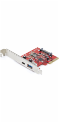 Startech 2-Port 10Gbps USB-A & USB-C PCIe Card, USB 3.1 Gen 2 PCI Express Type C/A Host Controller Card Adapter, USB 3.2 Gen 2x1 PCIe Desktop Expansion Add-On Card, Windows/macOS/Linux - Full/Low-Prof