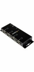 Startech 4 Port USB to Serial RS232 Adapter - Wall Mount - Din Rail - COM Port Retention - FTDI USB to DB9 RS232 Hub (ICUSB2324I) - Sériový adaptér - USB 2.0 - RS-232 x 4 - černá