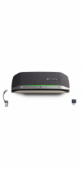 HP Poly Sync 20+ - Chytrý telefon - Bluetooth - kabelové, bezdrátový - USB-A - stríbrná, cerná - certifikováno pro Microsoft Teams, certifikováno pro Zoom